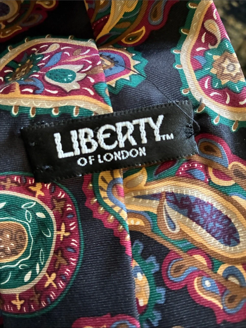 Classic Liberty of LondonBlack Paisley Silk Tie - Multicolor Pattern